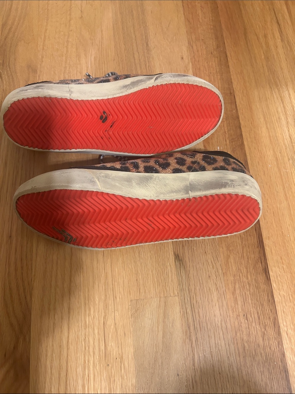 Golden Goose Leopard & Black Low-Top Sneakers with Checkerboard Laces - Picture 7 of 7